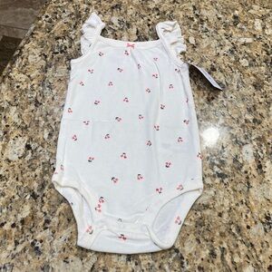 Carter's White Bodysuit with Cherry Print